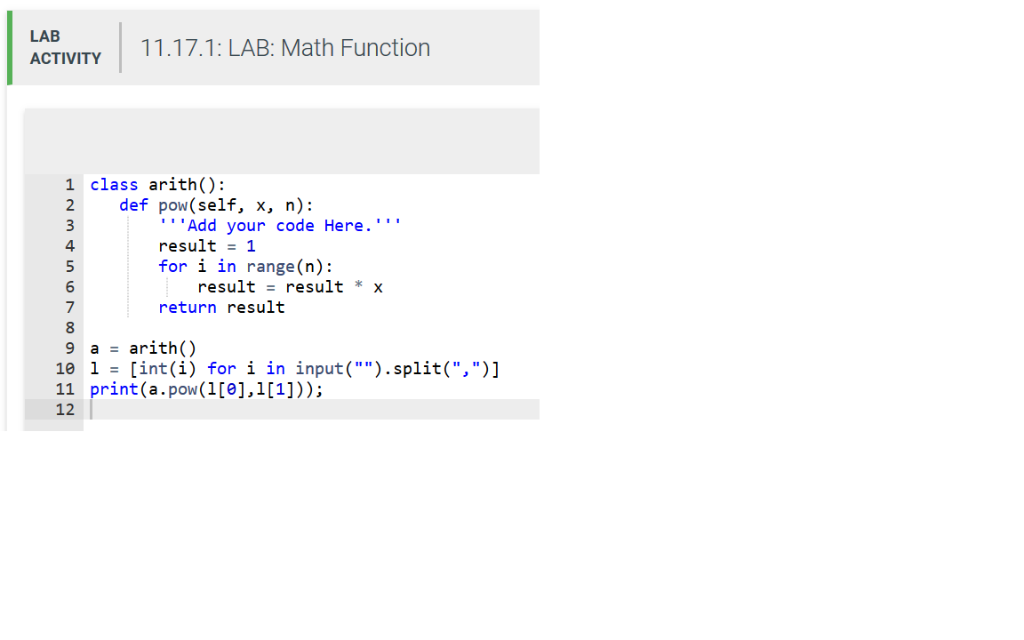 Solved 11.17 LAB: Math Function Write A Python Program To | Chegg.com