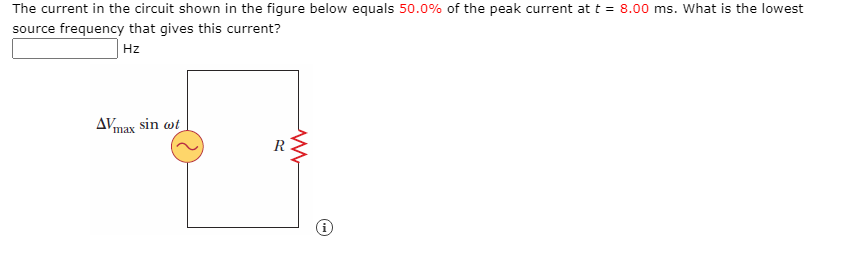 Solved The current in the circuit shown in the figure below | Chegg.com