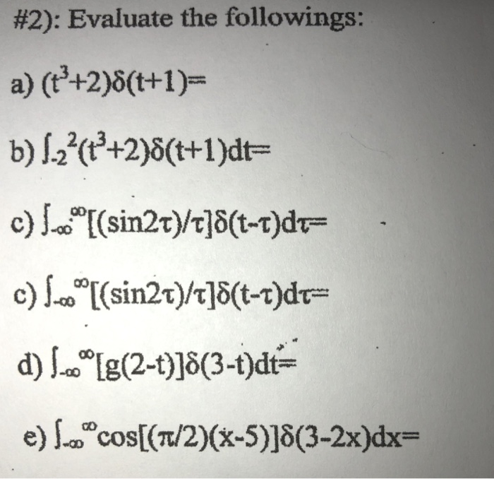 Solved #2: Evaluate The Followings: | Chegg.com