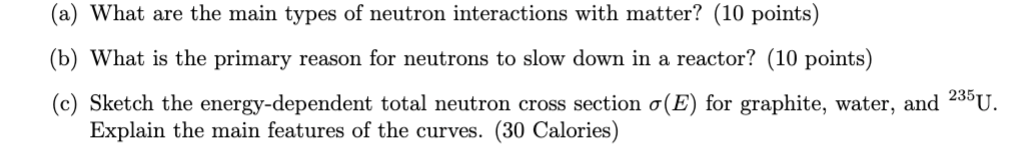 Solved (a) What are the main types of neutron interactions | Chegg.com