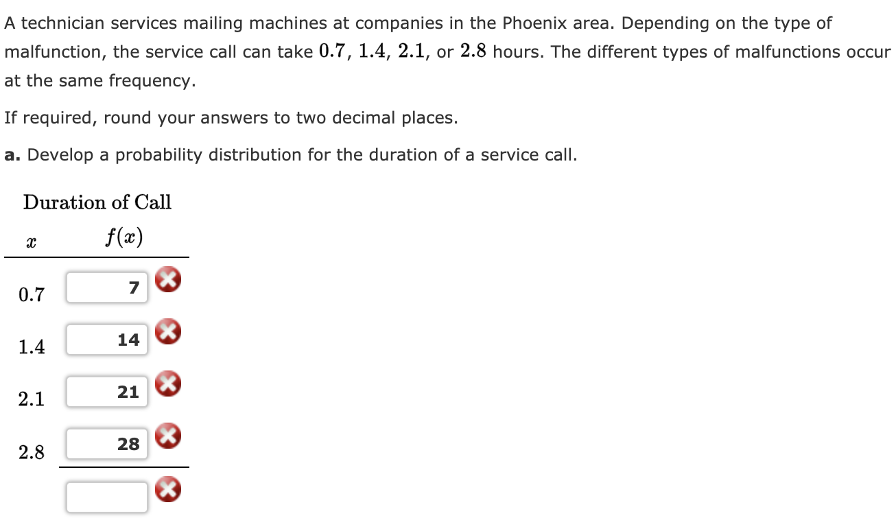 Solved A technician services mailing machines at companies | Chegg.com