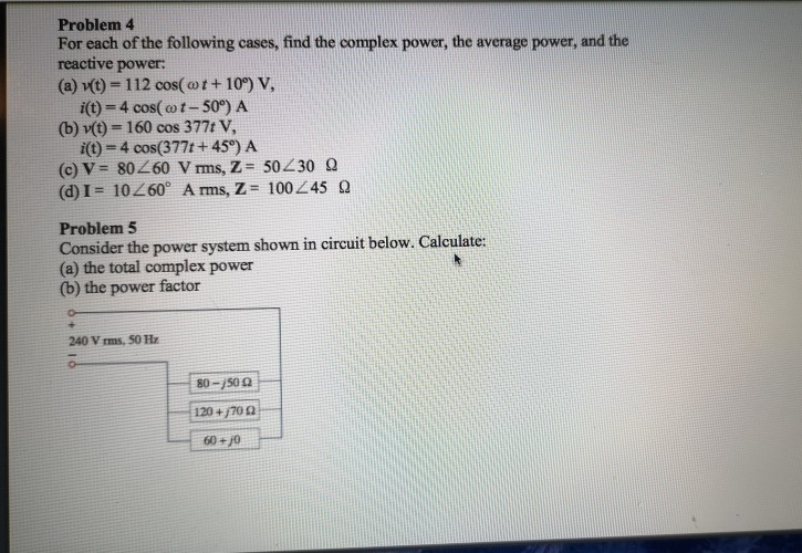 Solved Problem 4 For Each Of The Following Cases, Find The | Chegg.com