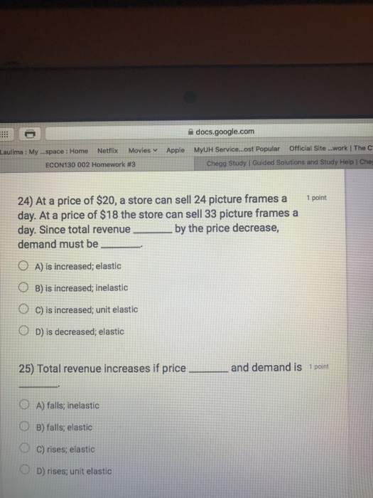 Solved 1 point 1.45, then a 24% decrease in the price of | Chegg.com