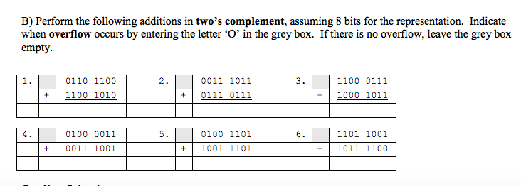 Solved B) Perform The Following Additions In Two's | Chegg.com