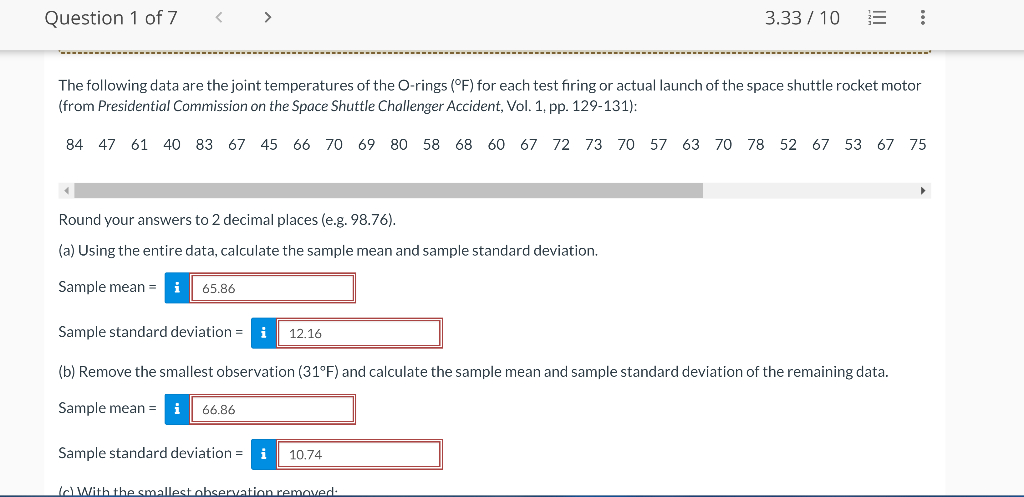 Solved The following data are the joint temperatures of the | Chegg.com