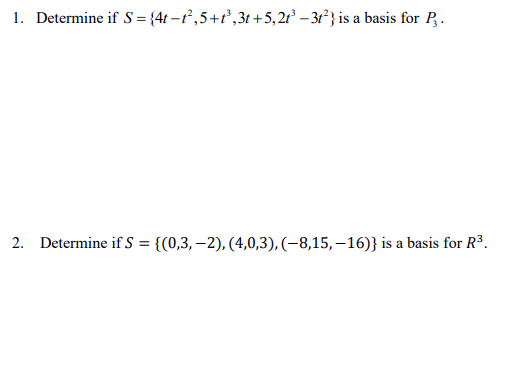 Solved 1 Determine If S 4t 1 5 Tº 3t 5 27 3tº Is Chegg Com