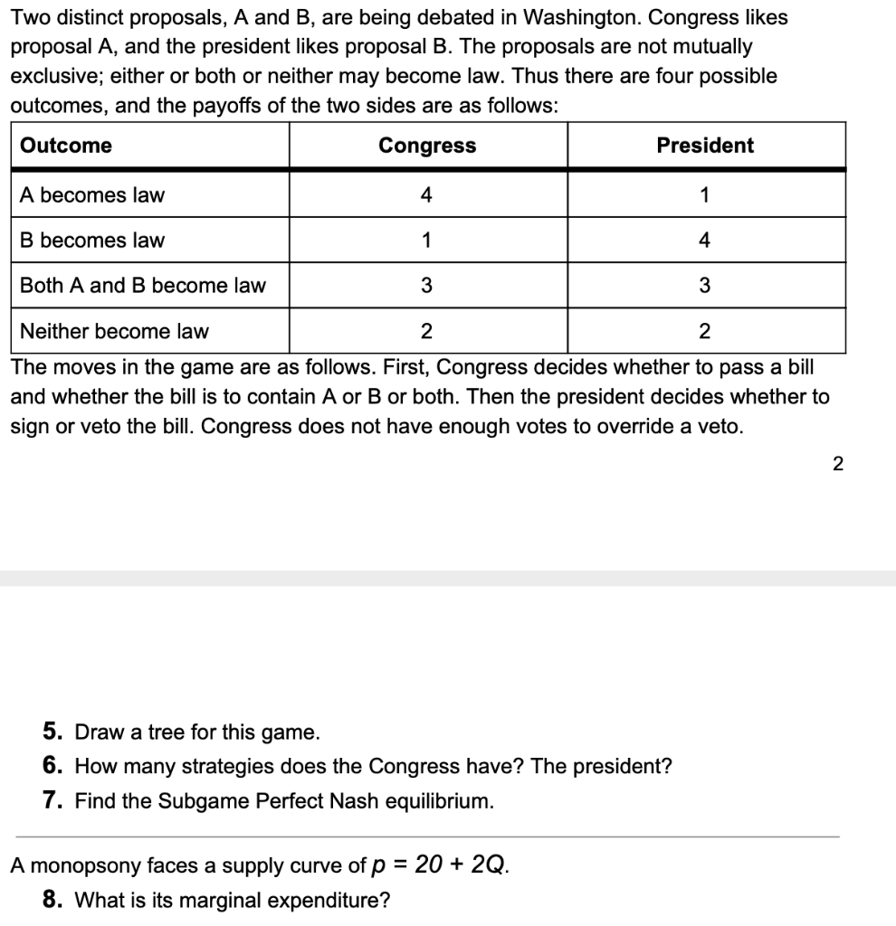 Two Distinct Proposals, A And B, Are Being Debated In | Chegg.com