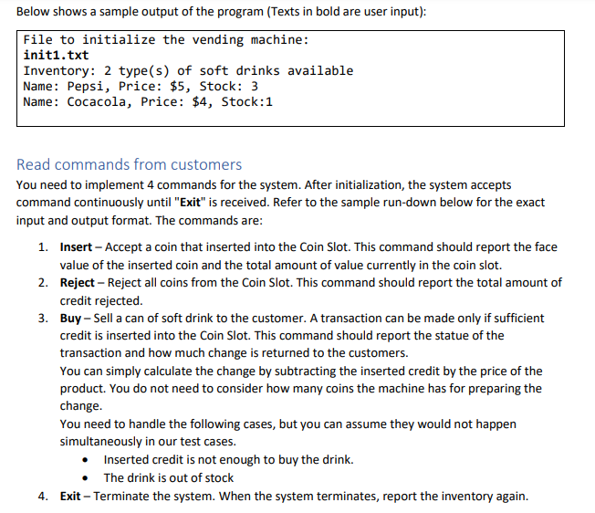 Solved Assignment Specification and Requirement Consider a | Chegg.com