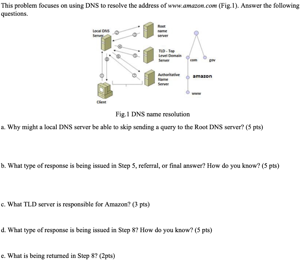 Solved This problem focuses on using DNS to resolve the | Chegg.com