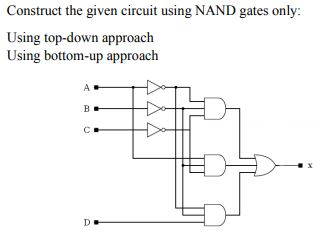 Solved Construct the given circuit using NAND gates only: | Chegg.com