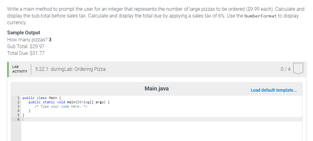 Solved Write a main method to prompt the user for an integer | Chegg.com