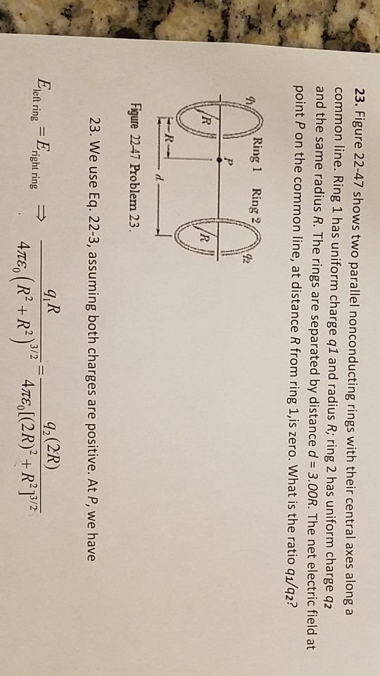 Solved 3. Figure 22-47 shows two parallel nonconducting | Chegg.com