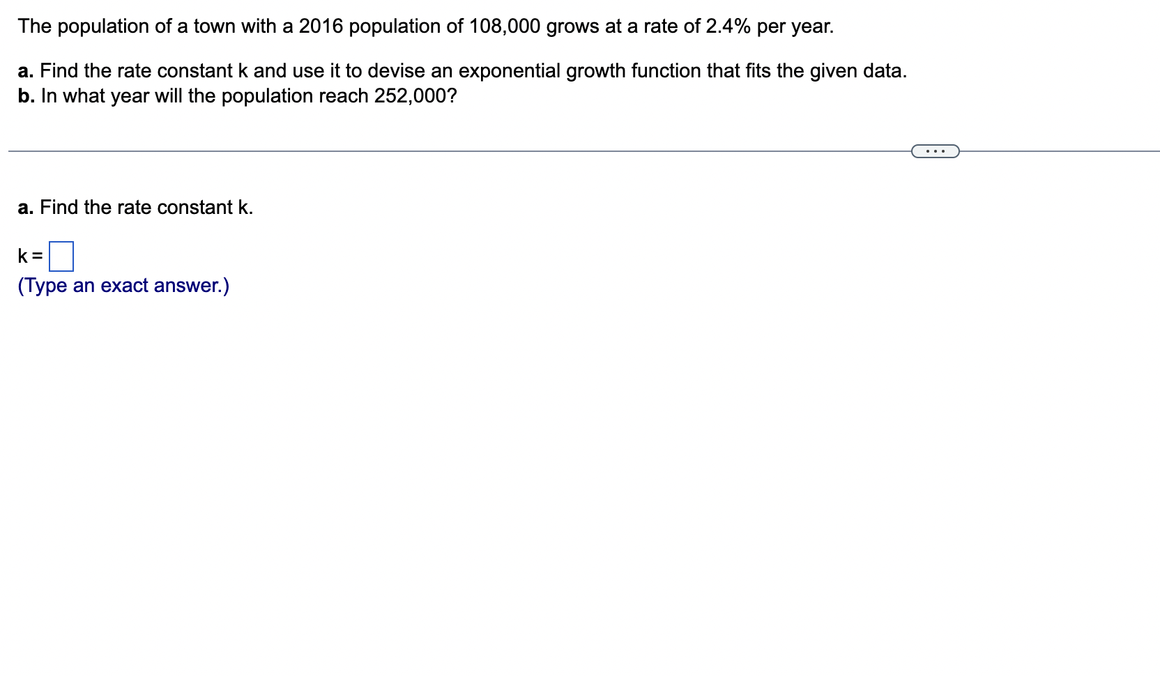 Solved The Population Of A Town With A 2016 Population Of | Chegg.com