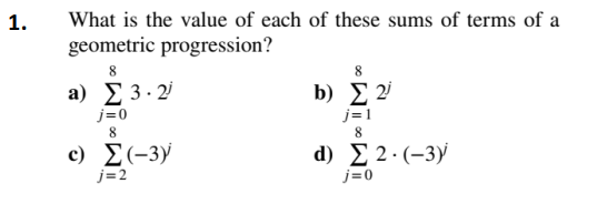 Solved 1. What Is The Value Of Each Of These Sums Of Terms | Chegg.com