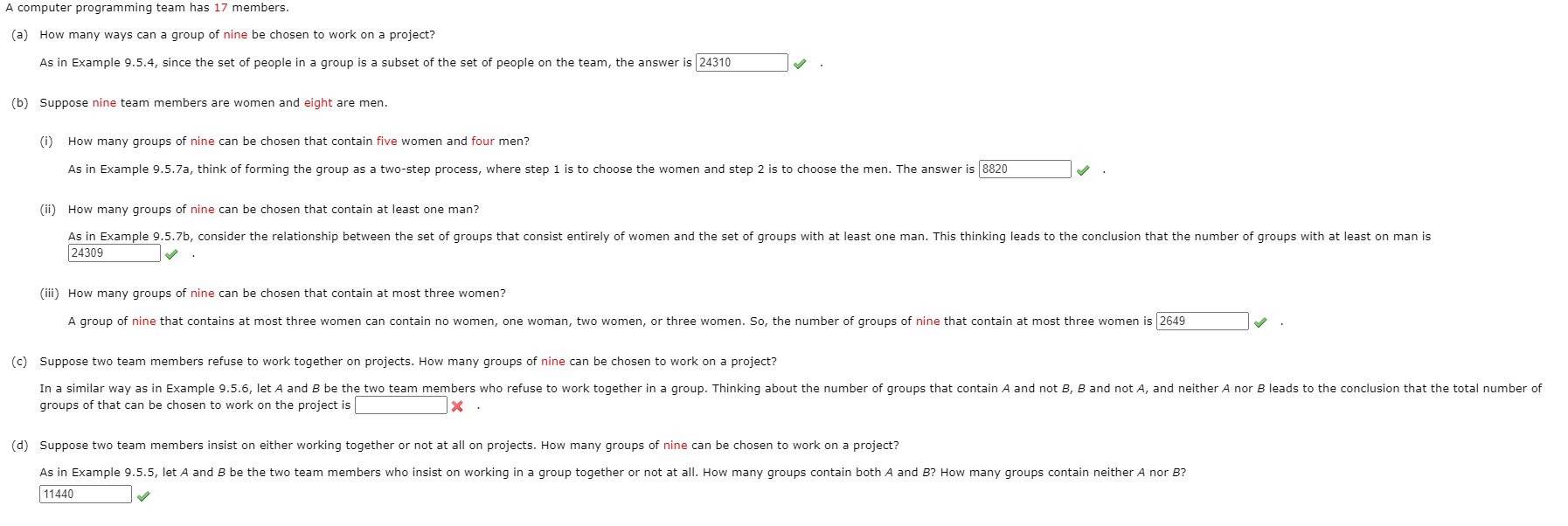 Solved A computer programming team has 17 members. (a) How