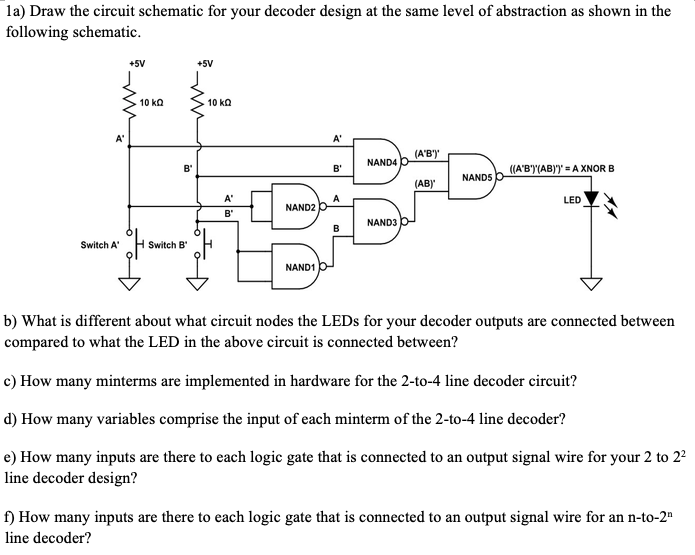 Solved Design a 2-to 4 line decoder circuit The following | Chegg.com