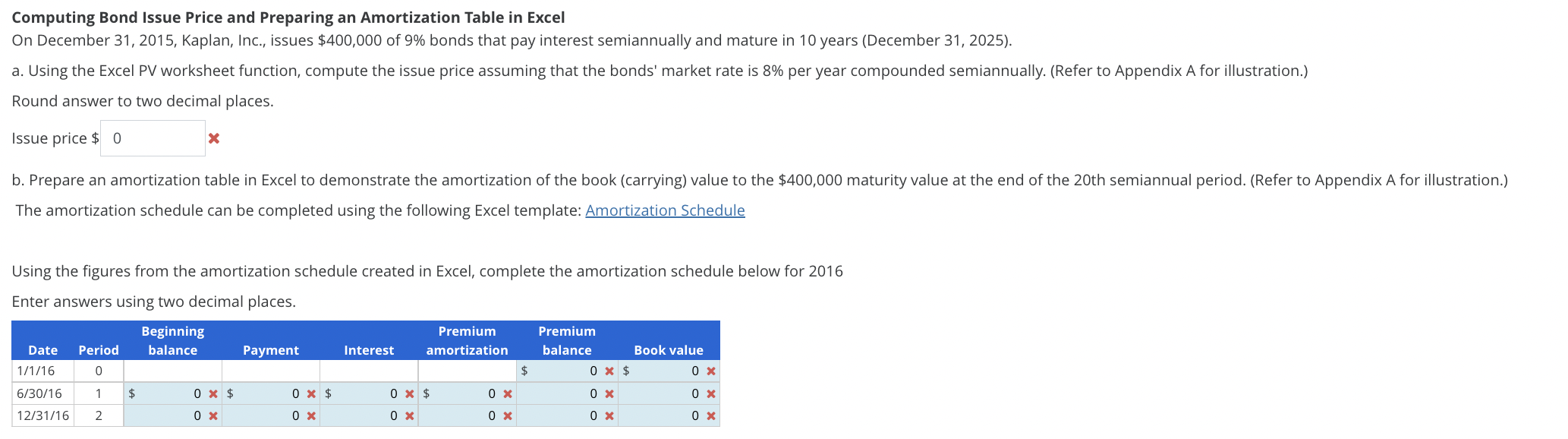 Solved Computing Bond Issue Price and Preparing an | Chegg.com