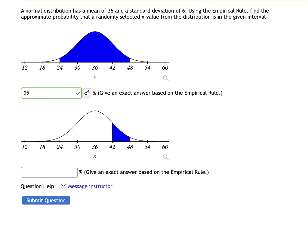 Solved A normal distribution has a mean of 36 and a standard | Chegg.com