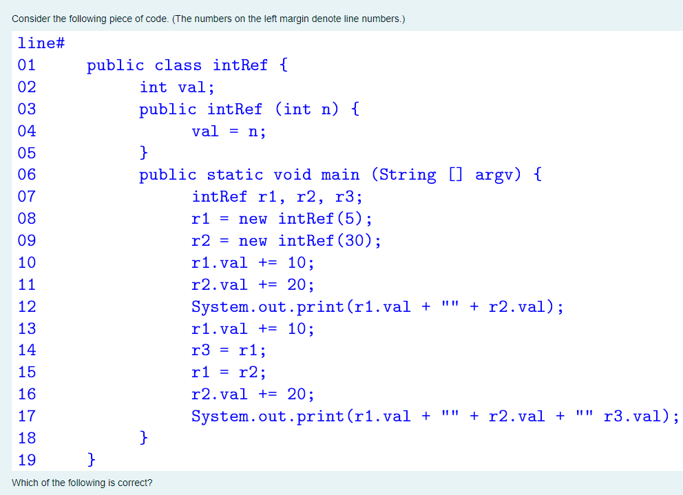 Solved Consider the following piece of code. (The numbers on | Chegg ...