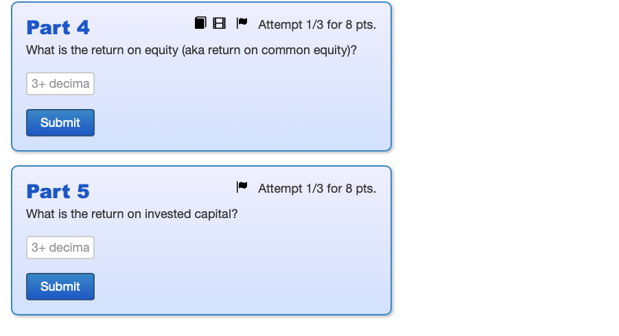 Solved Intro Use the following information to answer the | Chegg.com