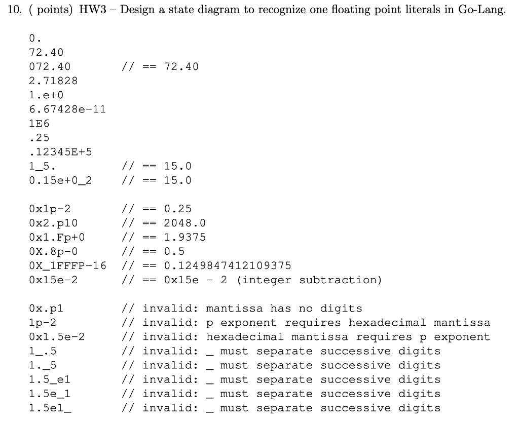 10. (points) HW3 - Design a state diagram to | Chegg.com