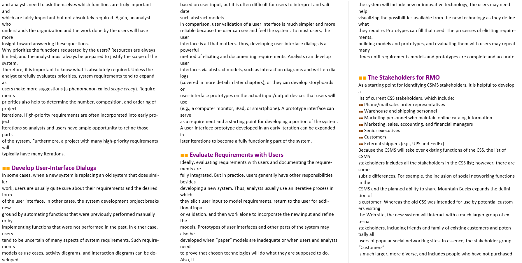 Solved Use Cases in the 