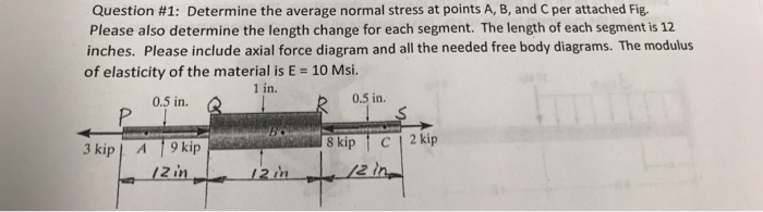 Solved Question #1: Determine the average normal stress at | Chegg.com