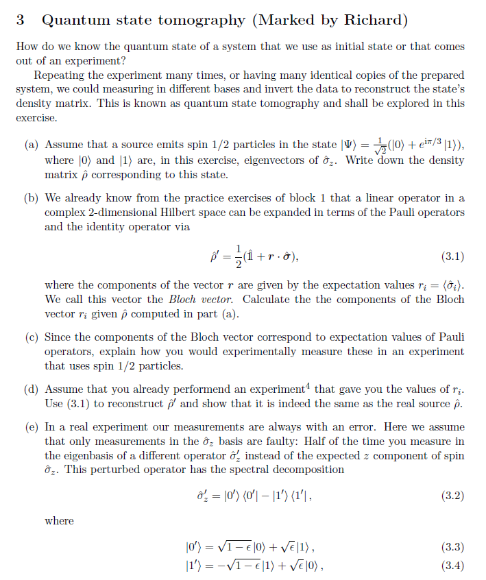Quantum state tomography (Marked by Richard) 3 How do | Chegg.com