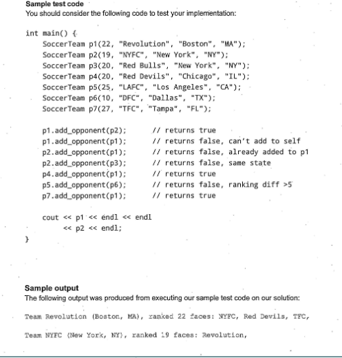 Solved Sample test code You should consider the following | Chegg.com
