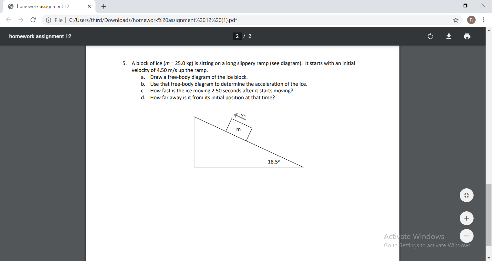 Solved Homework Assignment 12 Х + - х E → с © File | | Chegg.com