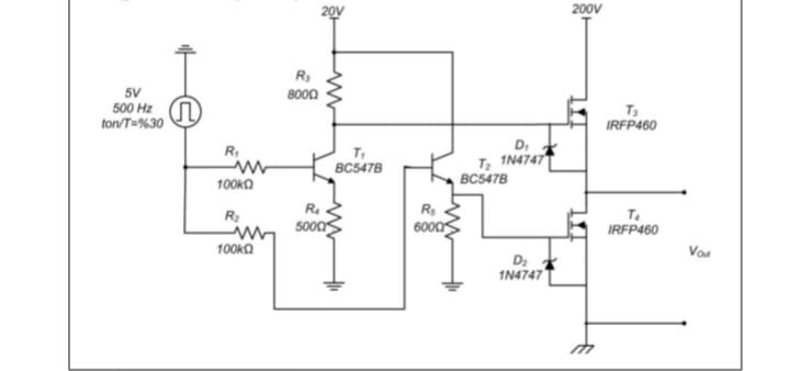 Duty period of the square wave applied to T1 and T2 | Chegg.com