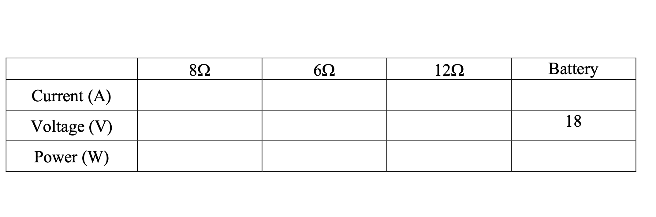 Solved For the circuit on the right, complete the table | Chegg.com