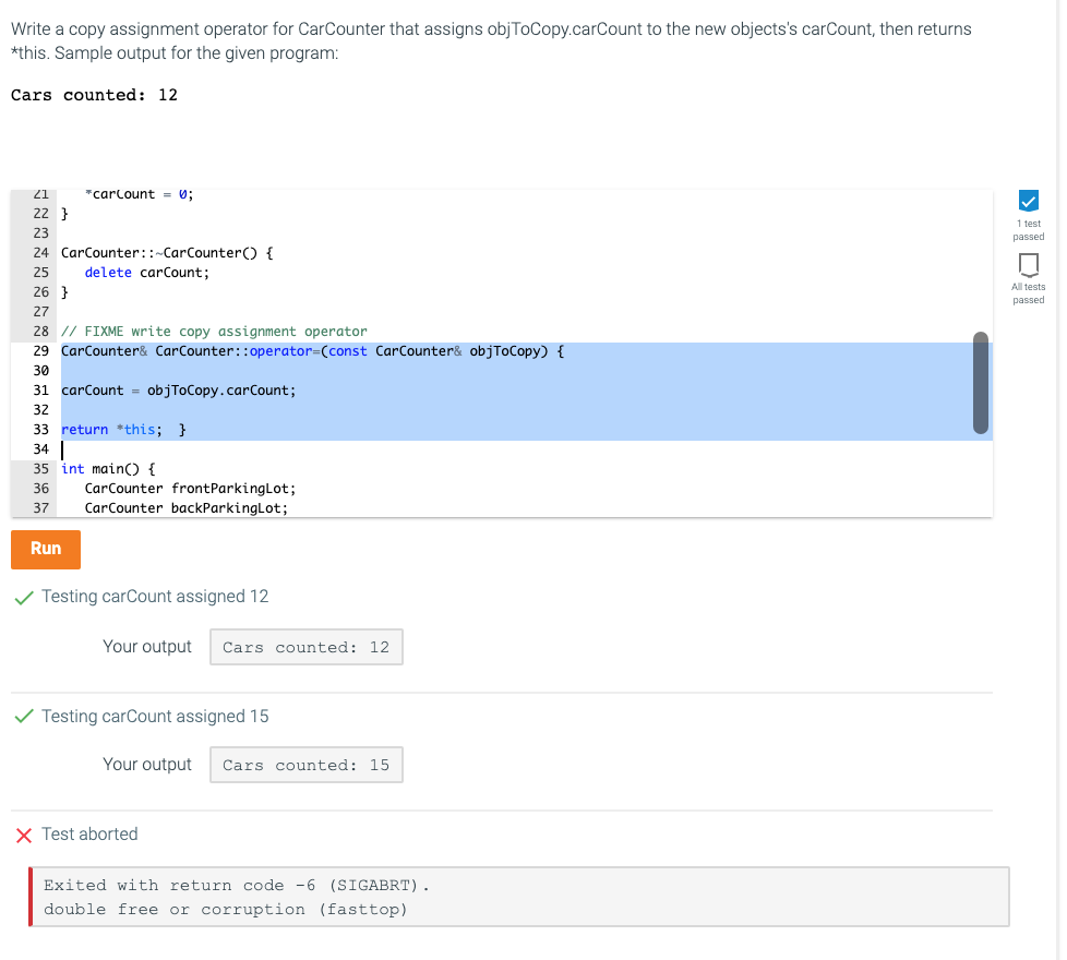 write copy assignment operator