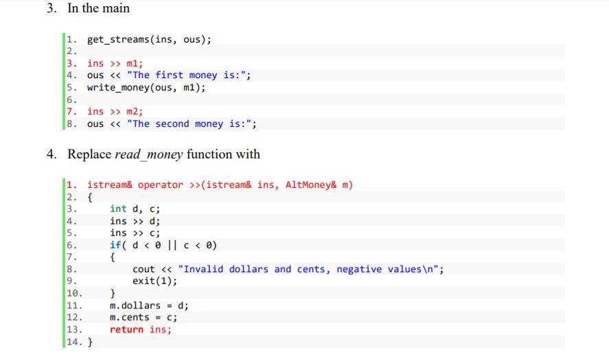 Solved Overloading Operators The input and output operators