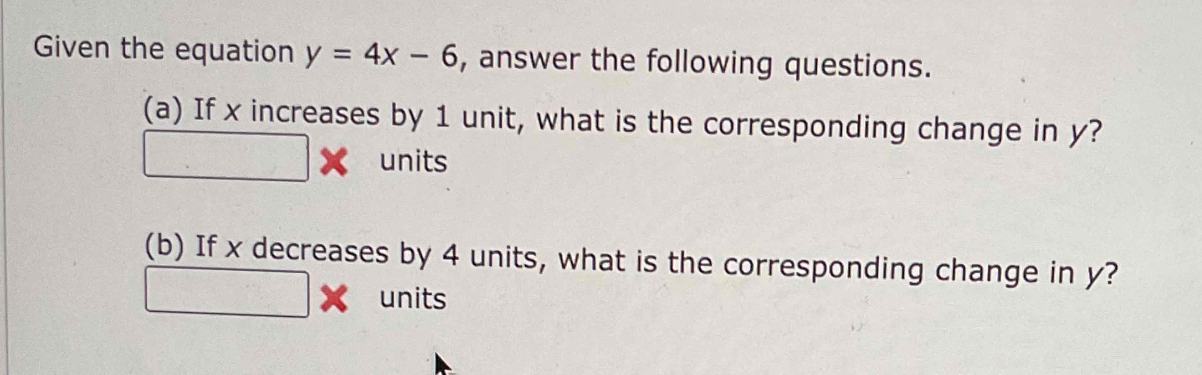 Y 4x 6 Answer