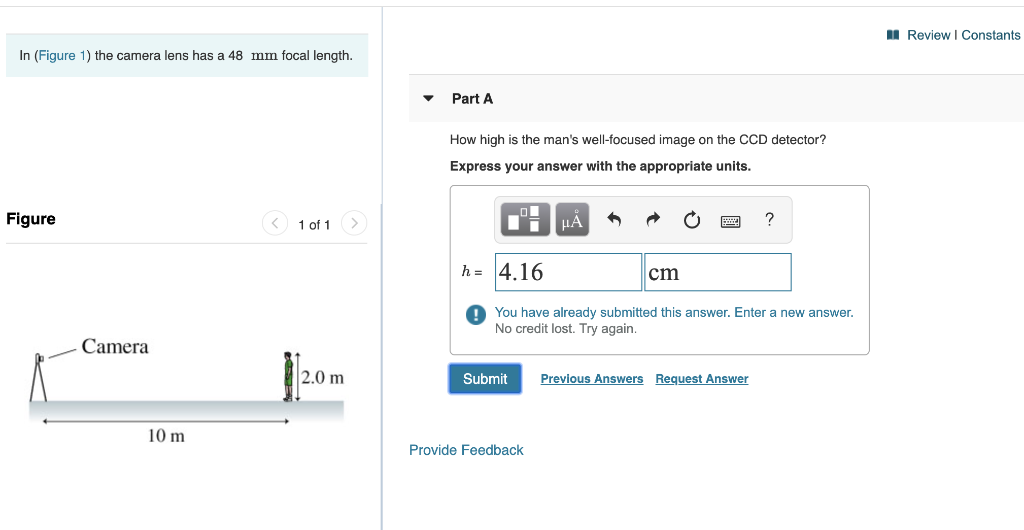 Solved Review Constants In (Figure 1) the camera lens has a | Chegg.com