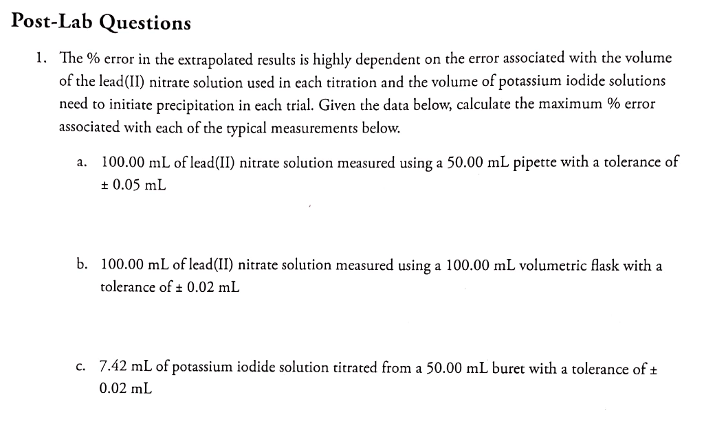 Solved Please answer ALL of the following POST-LAB | Chegg.com
