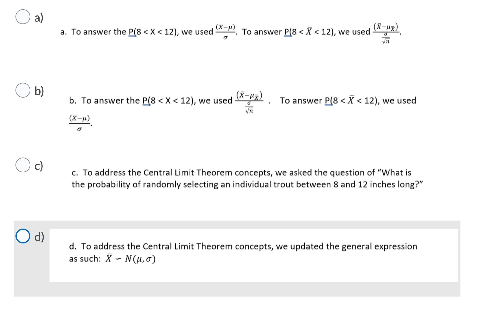 Solved question 25 Regarding the trout question on the