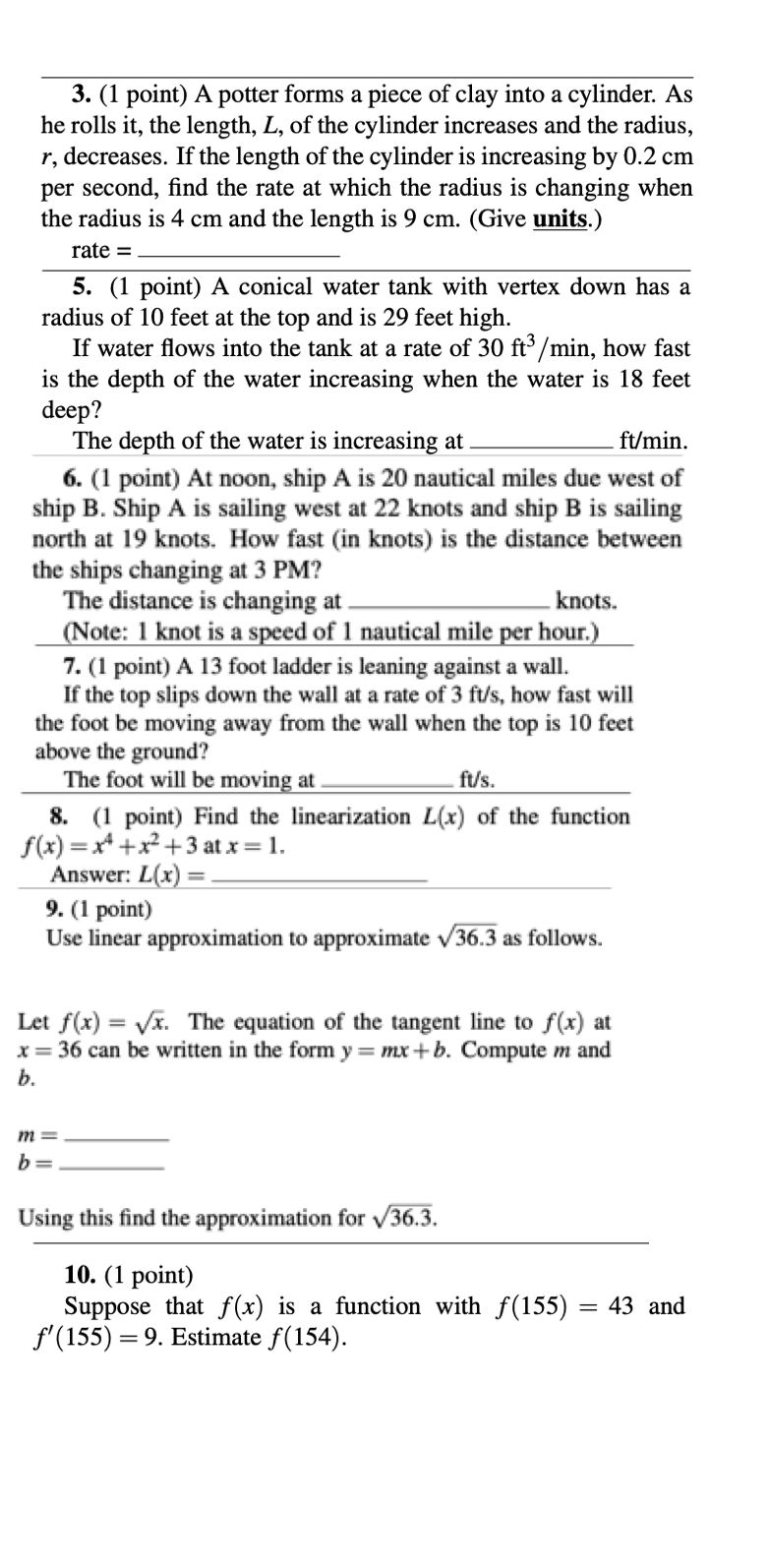 Solved 3. (1 point) A potter forms a piece of clay into a