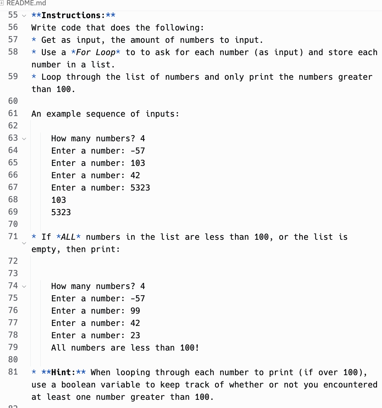 ⋆⋆ Instructions: ⋆⋆ Write code that does the | Chegg.com