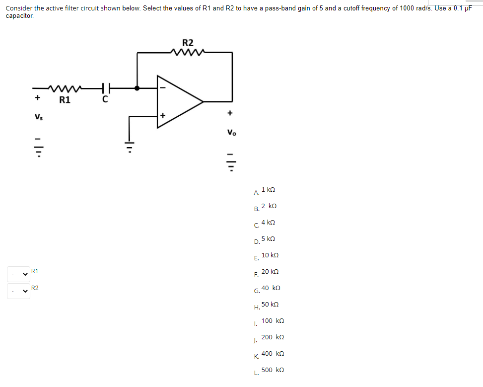 Solved Consider the active filter circuit shown below. | Chegg.com