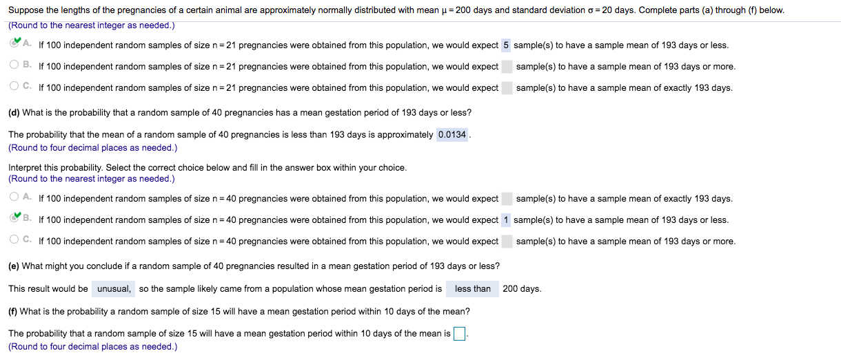 Solved Suppose The Lengths Of The Pregnancies Of A Certai Chegg Com