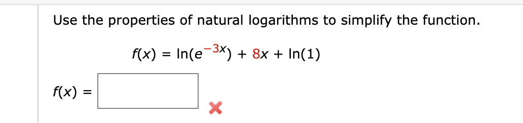 Solved Use the properties of natural logarithms to simplify | Chegg.com
