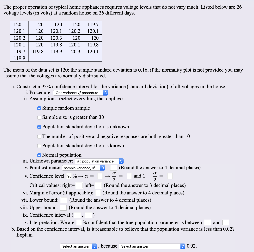 Solved The proper operation of typical home appliances