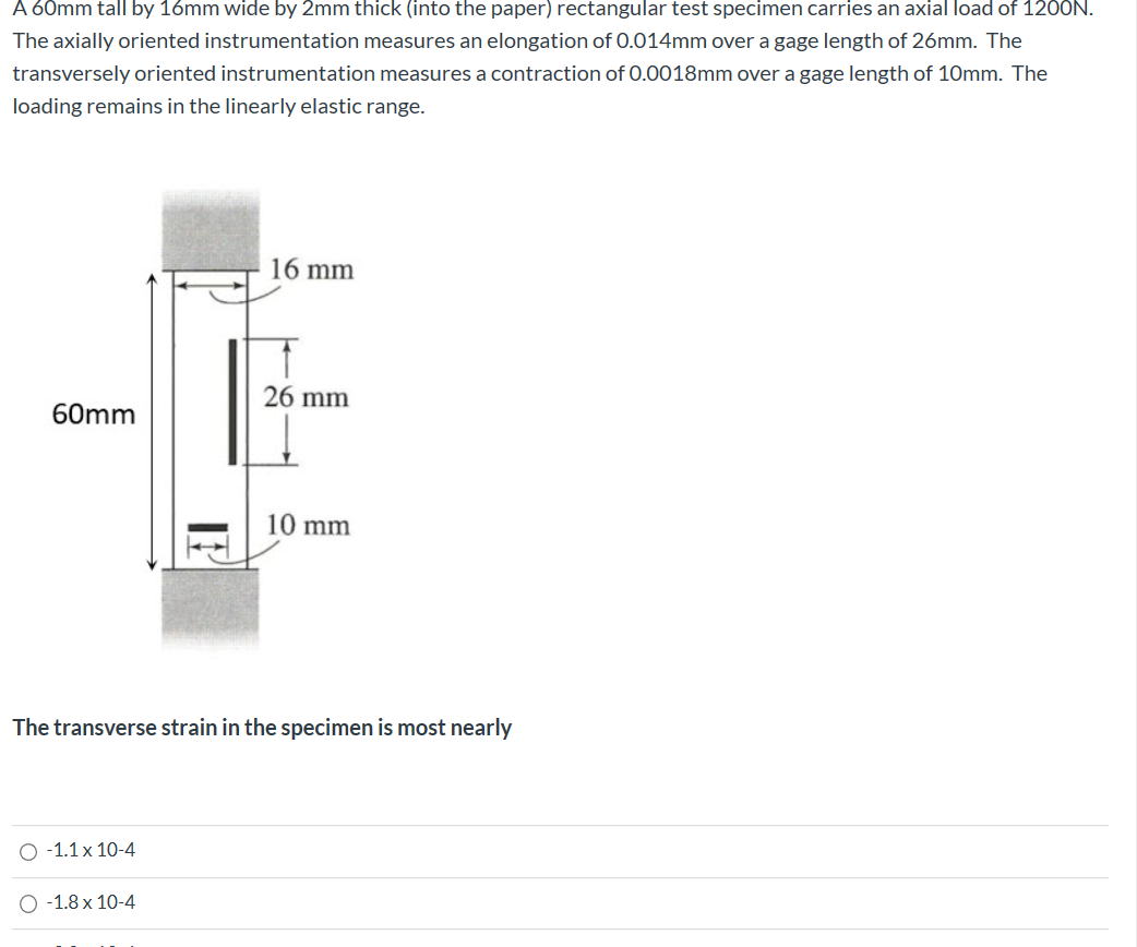 Solved A 60mm tall by 16mm wide by 2mm thick into the paper) | Chegg.com