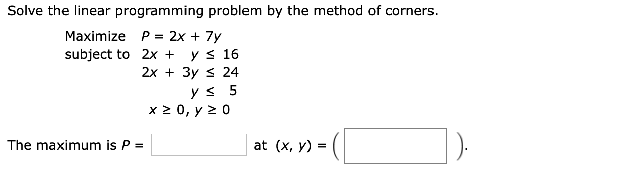 Solved Solve the linear programming problem by the method of | Chegg.com