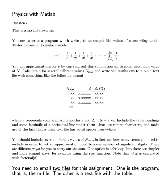 Solved Physics with Matlab Question 2 This is a MATLAB | Chegg.com