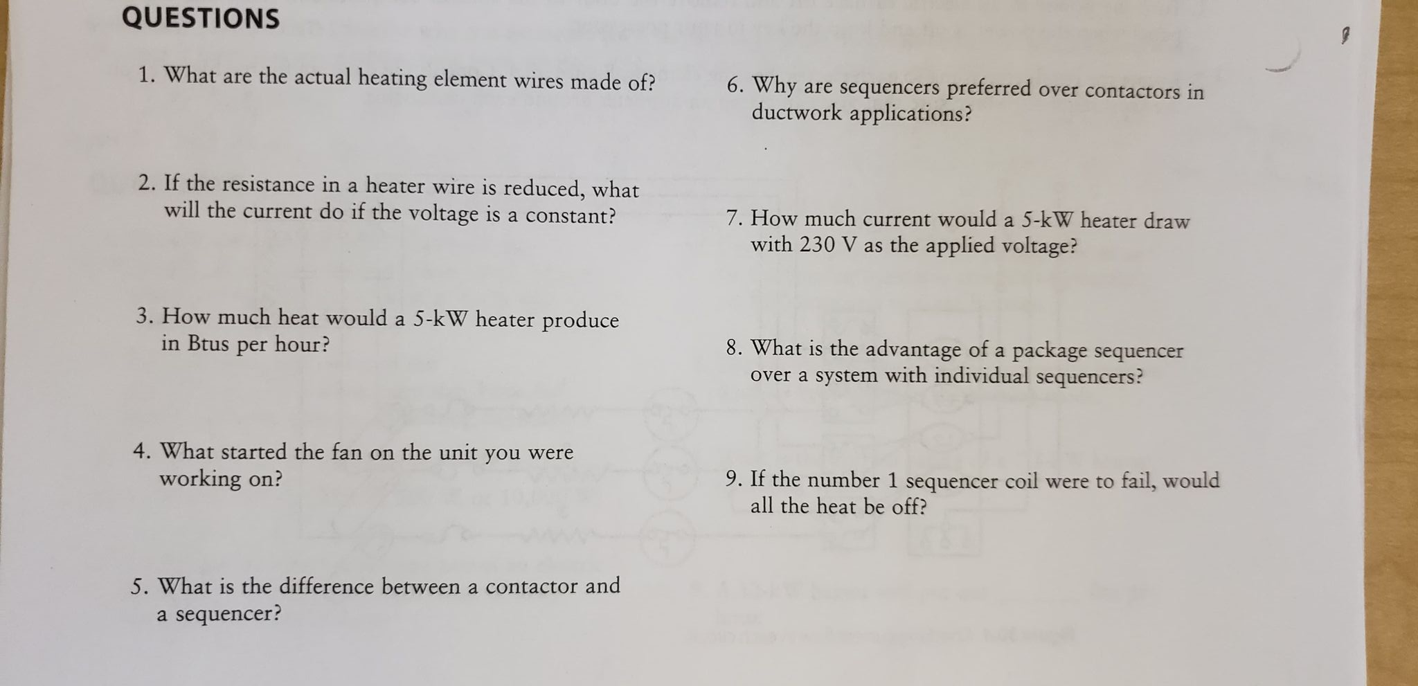 Solved QUESTIONS 1. What are the actual heating element