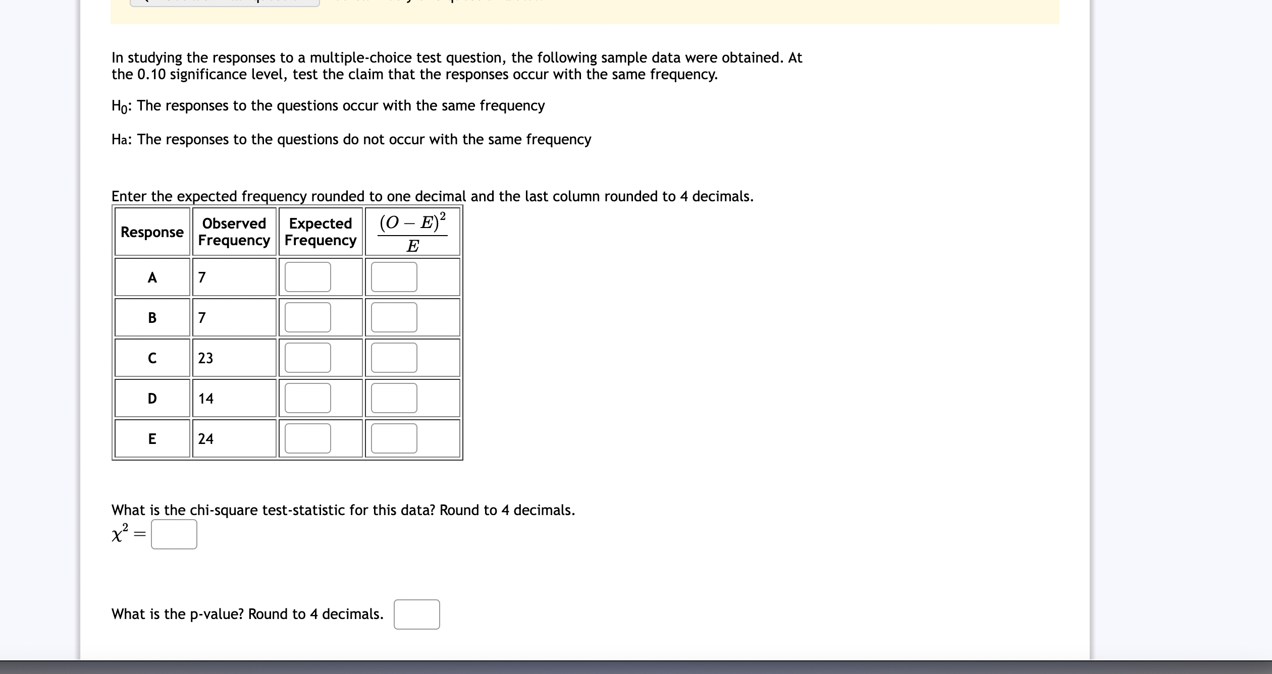 Solved In studying the responses to a multiple-choice test | Chegg.com