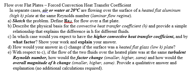 Solved Flow over Flat Plates – Forced Convection Heat | Chegg.com